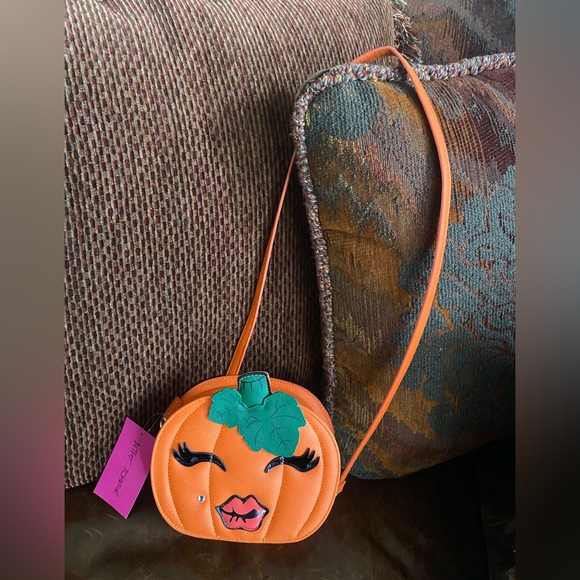 BETSEY JOHNSON Pumpkin Kitsch Orange BM28110" Marylin Monroe Face Bag Purse - Picture 8 of 10